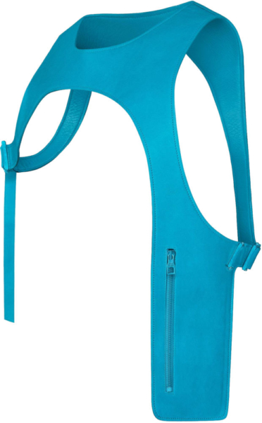 Neon Blue Louis Vuitton Calfskin Cut Away Vest Worn By Pnb Rock