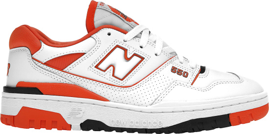 New Balanca White And Orange Syracuse 550 Sneakers Bb550hg1