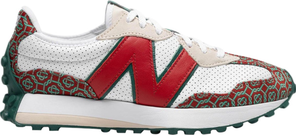 New Balance X Casablanca White And Red Monogram Sneakers