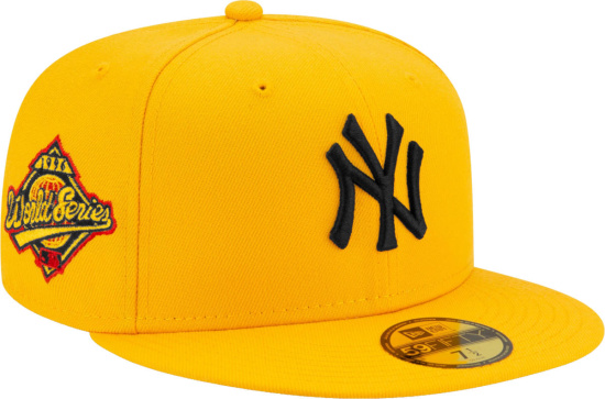 New Era New York Yankees New Era Red Under Visor 59fifty Fitted Hat Gold