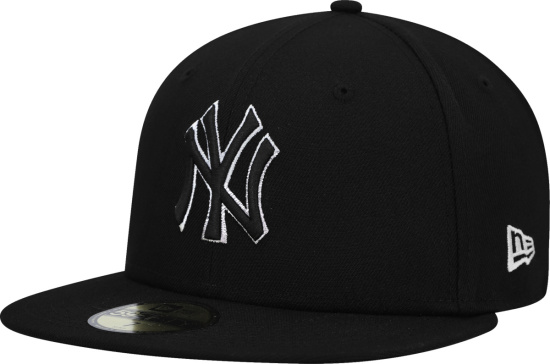 New Era New York Yankees Black Ny Outline Logo Hat
