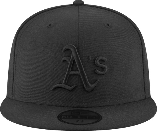 New Era Oakland As All Black 59fifty Fitted Hat