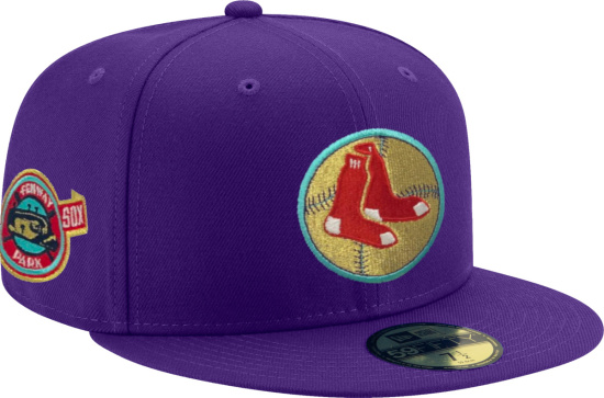 New Era Red Sox Purple Metallic Gold And Red 59fifty