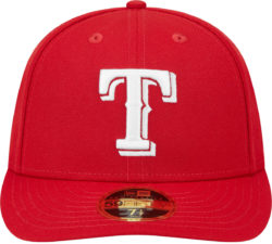New Era Texas Rangers Red And White T Logo Fitted Hat