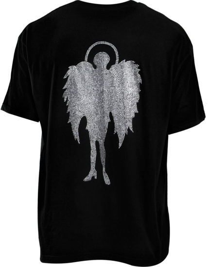 New Tone Studios Wings Embellished Logo T Shirt