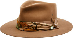 Nick Fouquet Beige Floral Band Alumette Wide Brim Hat