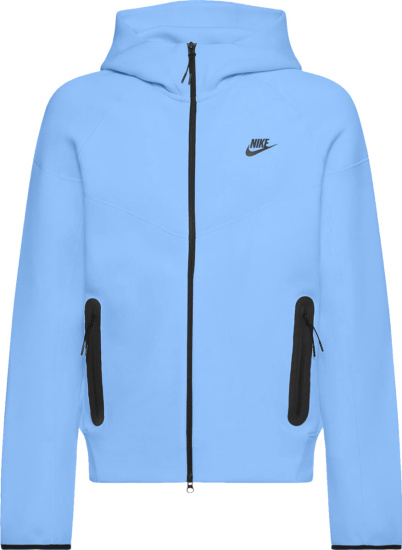 Nike Sportswear Tech Light Polar Blue Zip Fleece Hoodie | INC STYLE