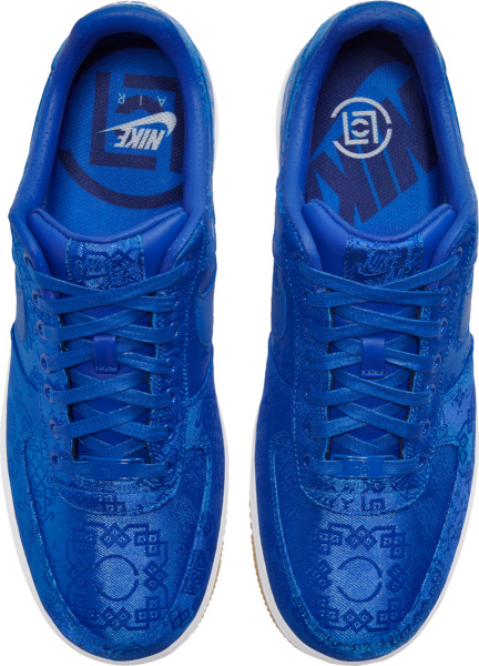 Nike Air Force 1 Low Blue Satin Silk Sneakers