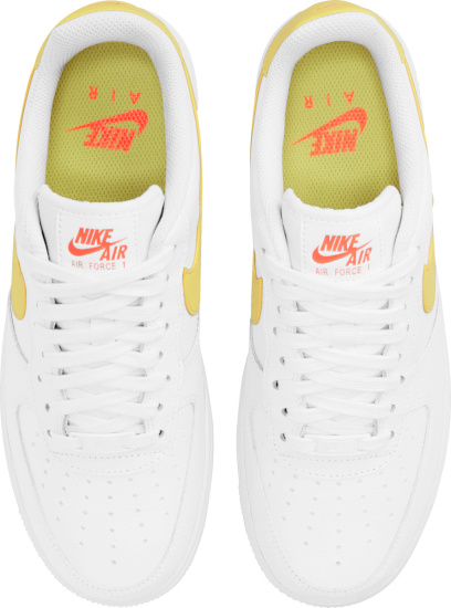 Nike Air Force 1 Low White And Pale Yellow Swoosh
