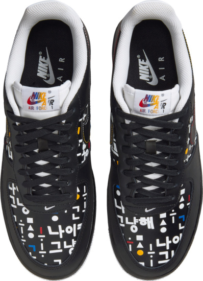 Nike Air Froce 1 Low Black Korean Text
