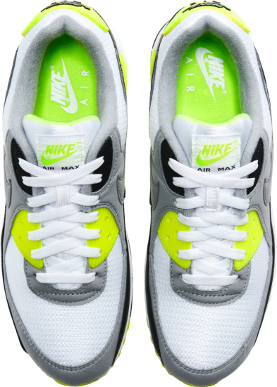 Nike Air Max 90 White Grey Black And Neon Yellow
