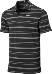 Nike Black And Dark Grey Striped Tour Golf Polo