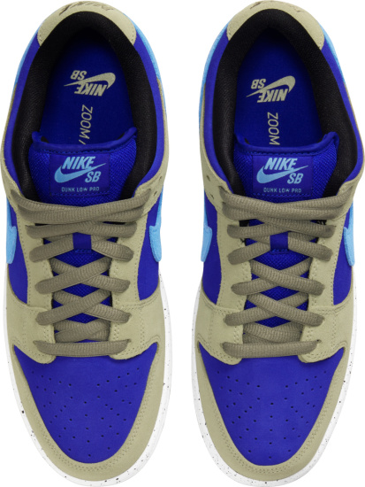 Nike Dunk Low Beige And Royal Blue Sneakers