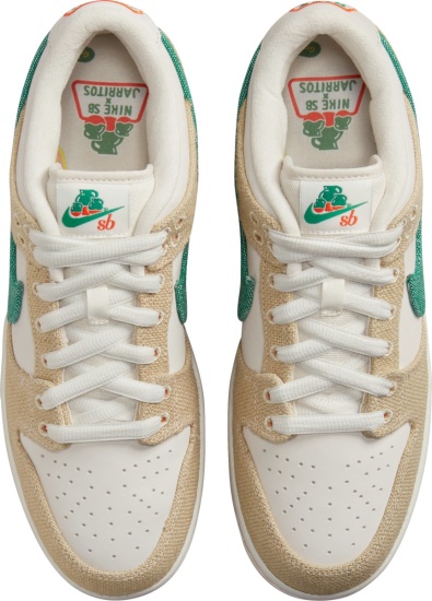 Nike Dunk Low Beige Ivory Green And Orange Low Top Sneakers