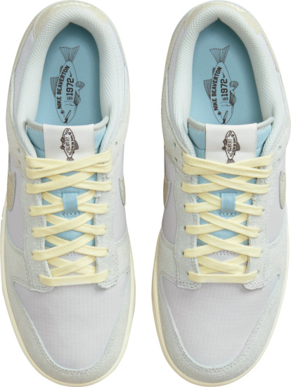 Nike Dunk Low Light Blue Grey And Pale Yellow Low Top Sneakers