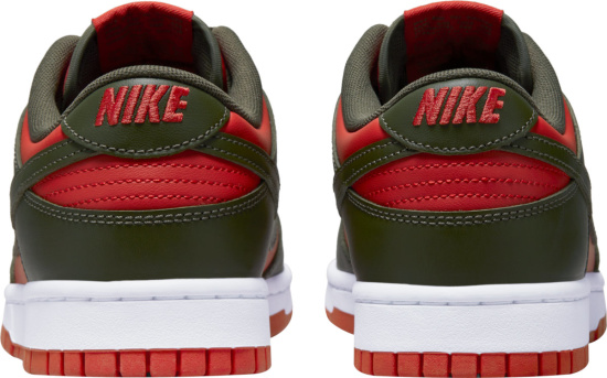 Nike Dunk Low Red And Olive Green Sneakers