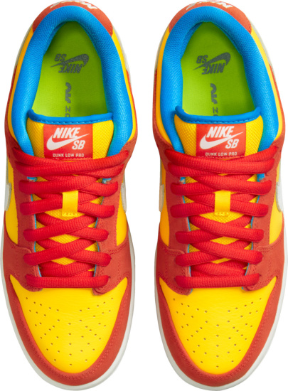 Nike Dunk Low Yellow Red Orange And Neon Blue Sneakers