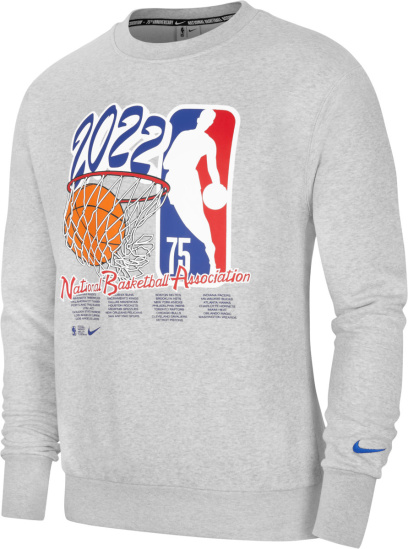 Nike Grey Courtside 31 Nba Logo Sweatshirt Dh9182 050