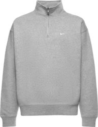 Nike Grey Solo Swoosh Half Zip Sweatshirt