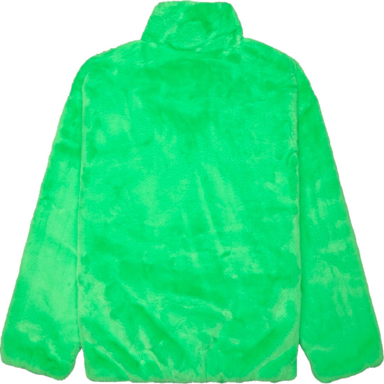 Nike Kelly Green And Black Faux Fur Jacket