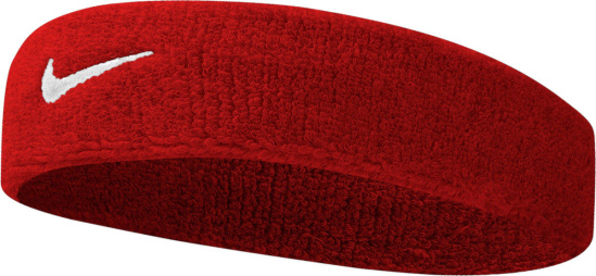 Nike Red And White Swoosh Logo Sweat Headband