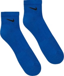 Nike Royal Blue And Black Swoosh Ankle Socks