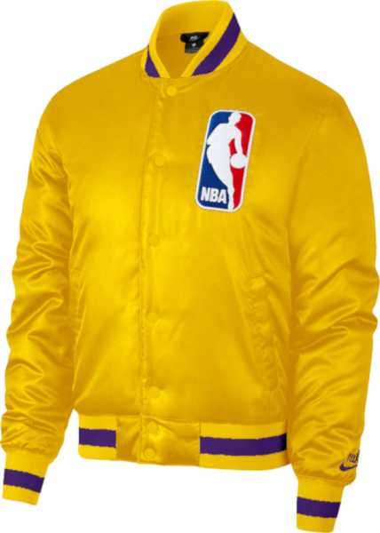 Nike Sb Yellow And Purple Nba Bomber Jacket