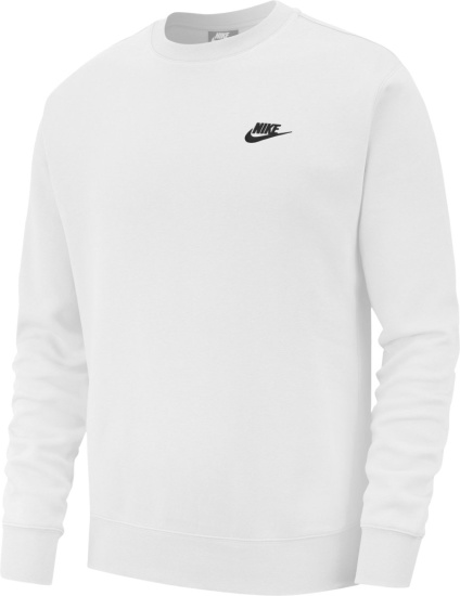 Nike Sportswear Club White Fleece Sweatshirt Bv2662 100