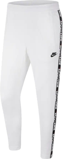 Nike Sportswear Just Do It Stripe White Track Pants
