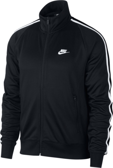 Nike Sportswear Black & White-Stripe Track Jacket | INC STYLE