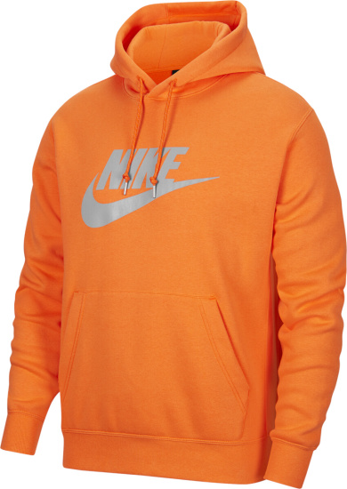 Nike Sportswear Orange Reflective-Logo Hoodie | INC STYLE