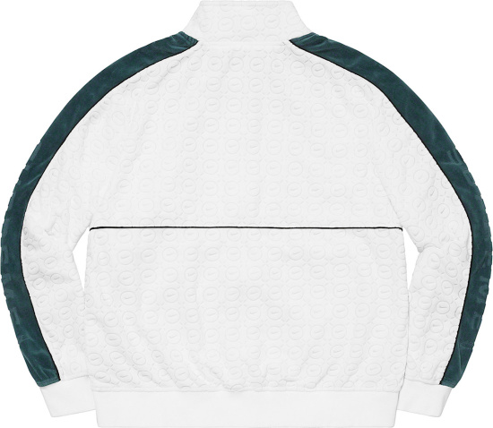 Nike Sportswear X Supreme White Velour And Navy Side Stripe Track Jacket
