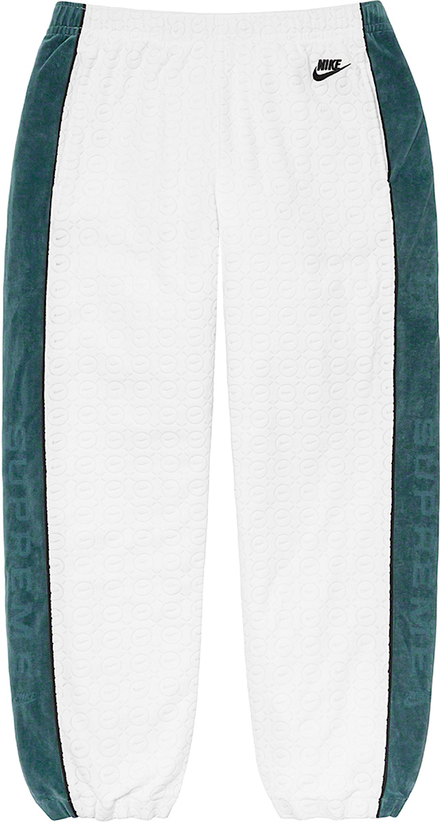 Supreme x Nike White Velour & Blue-Stripe Trackpants (SS21) | Incorporated  Style