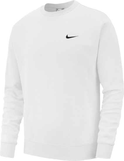 Nike White Crewneck Club Sweatshirt
