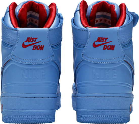 Nike X Just Don Light Blue High Top Air Force 1s