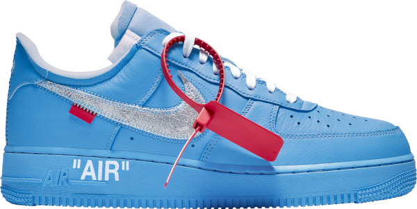 Nike X Off White Air Force 1 Low Light Blue Mca Sneakers