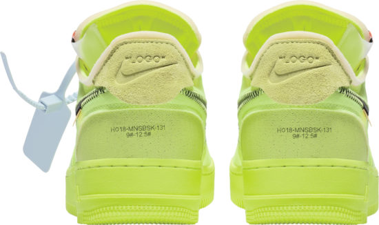 Nike X Off White Neon Yellow Ripstop Air Force 1 Low Sneakers