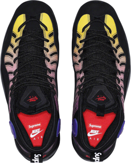 Nike X Supreme Black And Purple Gradient High Top Sneakers