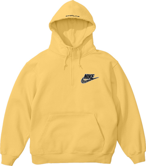 Nike X Supreme Pale Yellow Half Zip Hoodie