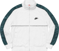 Supreme x Nike White Velour & Blue-Stripe Track Jacket (SS21)