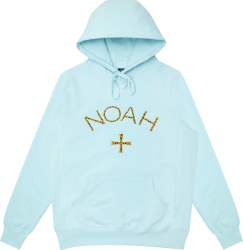 Noah Nyc Light Blue Cheetah Logo Hoodie