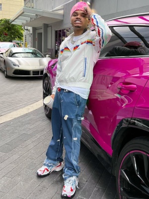 Nocap Wearing A Casablanca Jacket With A Louboutin Belt Gallery Dept Jeans And Balenciaga Sneakers