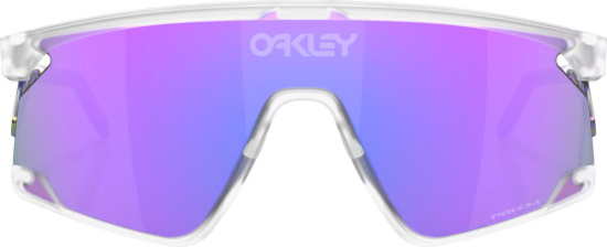 Oakley Clear And Purple Oversized Shield Sunglasses