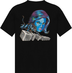 Off White Black And Blue Panther Woman T Shirt