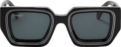 Off White Black And Double White Stripe Francisco Sunglasses