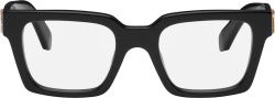 Off White Black And Gold Arrow Logo Eyeglasses