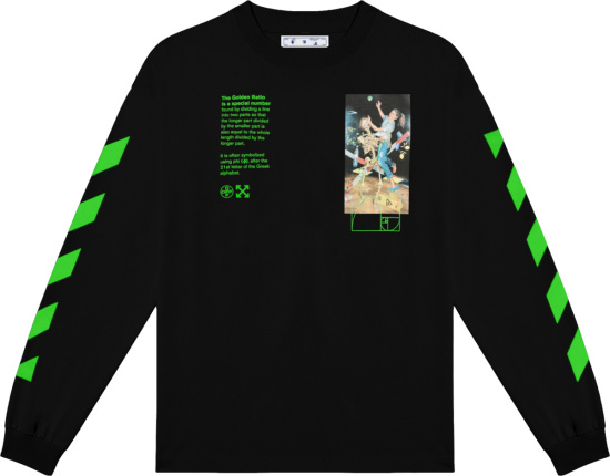 Off White Black And Green Golden Ratio Long Sleeve T Shirt