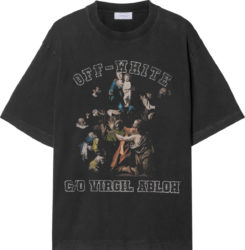 Off White Black Faded Mary Skate T Shirt