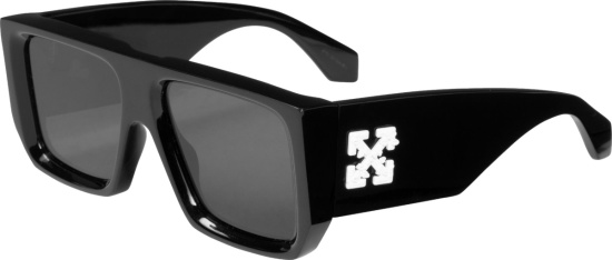 Off White Black Flat Top Oversized Square Sunglasses