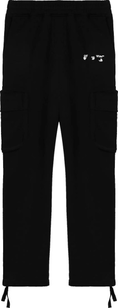 Off White Black Hands And Face Logo Cargo Sweatpants